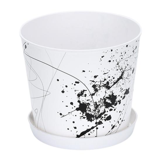 Small 6 Inch Planter for Indoor Plants Plastic Flower Pot with Drainage Hole And Saucer for Orchids Violets Herbs