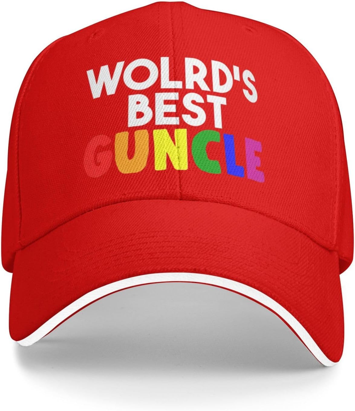 Worlds Best Guncle Pride Baseball Cap Polyester Adjustable Casual Adult Hat One Size