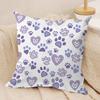 Cute Dog Paw Pattern Cushion Cover Silky Short Plush Invisible Zipper Dustproof Sofa Pillow Case for Home Decor