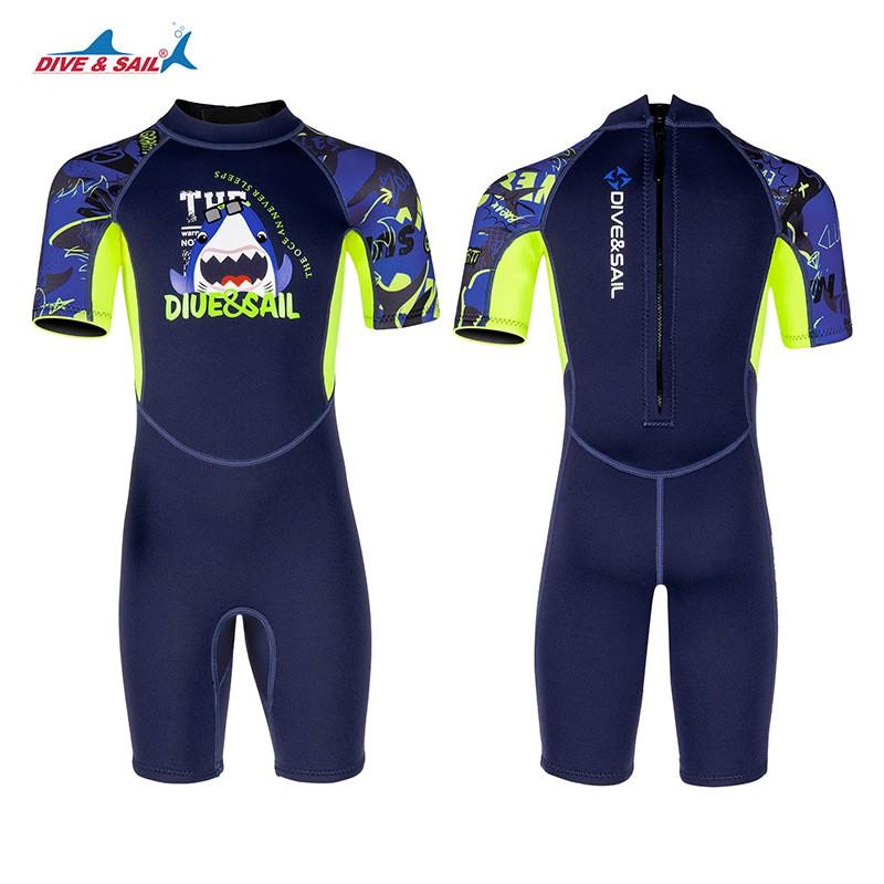 Kids 2.5mm Neoprene Wetsuit Short Sleeve Full Body Dive Swim Snorkel Surf Suit Boys