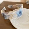 Elegant French-Style Embroidered Floral Wide-Brimmed Headband for Women, Suitable for Summer Outings, Beach Decorations, and Can Also 