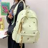 Schoolbag Girl Simple Versatile Backpack College Student Middle School Student Cute Embroidered Bow Backpack Travel Backpack