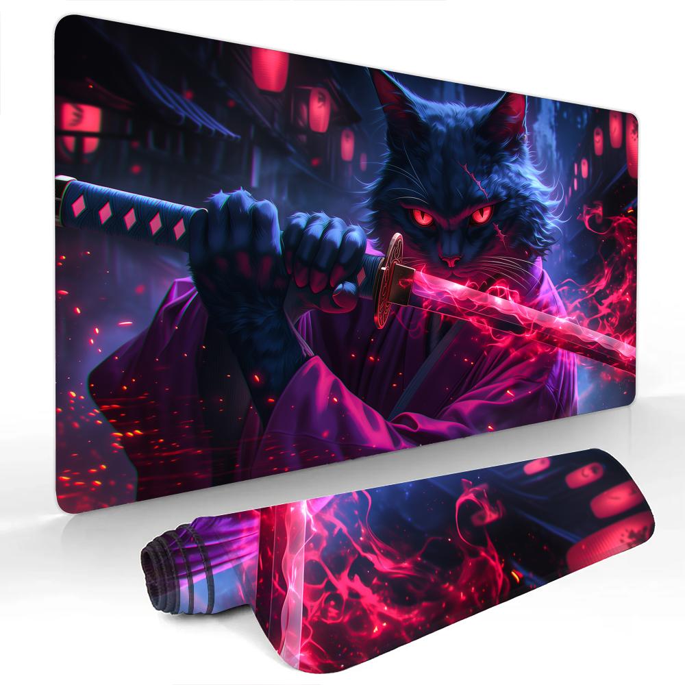 Fierce Warrior Cat Mouse Pad Large Computer Office Game Table Mats Rubber Antislip Xxl Mouse Mat Hdp Long Desk Pads Mauspad
