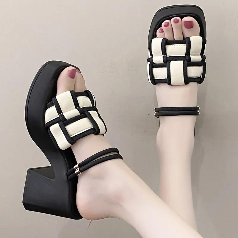 Fashion Black Block Heel Sandals for Women Chic and Elegant New Breathable Fashion Sandal Low Price 2025 Trend Comfortable Woman Shoes