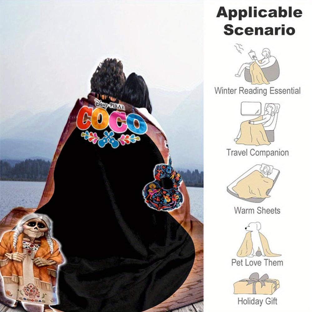 1pc, Disney Mama Coco Blanket Seasonal Home Decor Gift for Family Cozy Throw Blanket, Living Room, Travel, Camping, Car Blankets