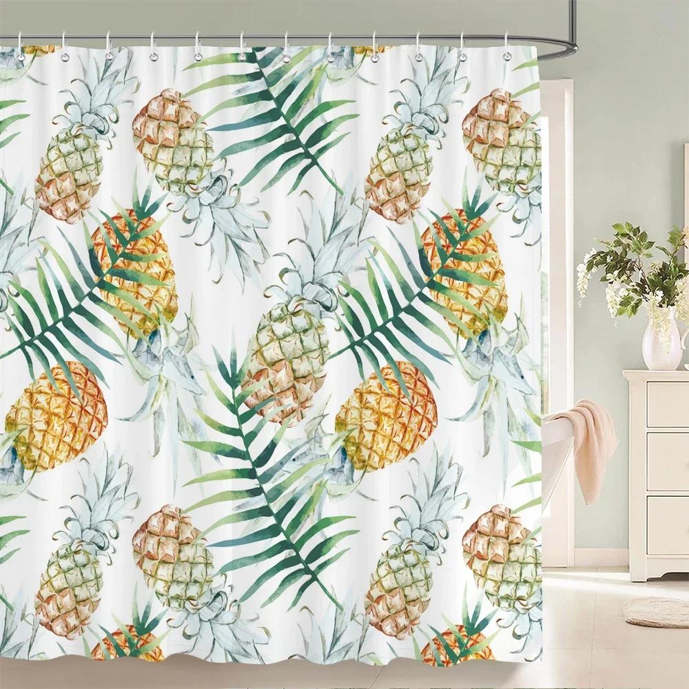 Colorful Beautiful Flowers Bath Curtain Waterproof Fabric Shower Curtains Floral Rose Printing Bathroom Screen Decor With Hooks