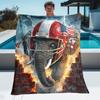 American flag elephant football helmet patriotic bold design blanket flannel throw blanket USA national pride gift for fans