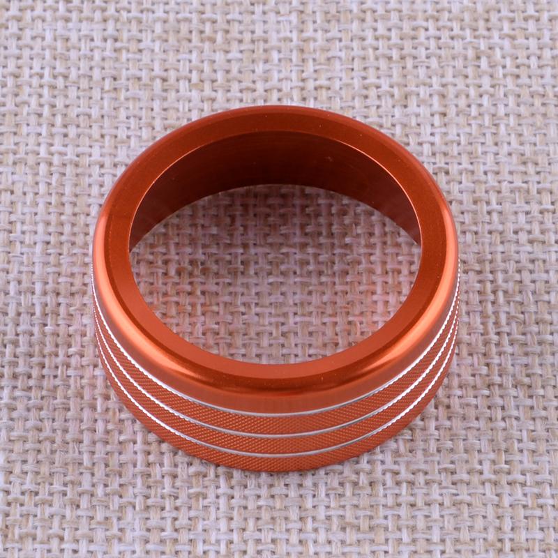 3Pcs Center Console A/C Radio Switch Knob Trim Ring Cover Fit for Dodge Ram 1500 2013 2014 2015 2016 2017 Orange Aluminum Alloy