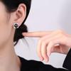 Square-shaped Black Agate Earrings Women's Personality Retro Simple Earrings