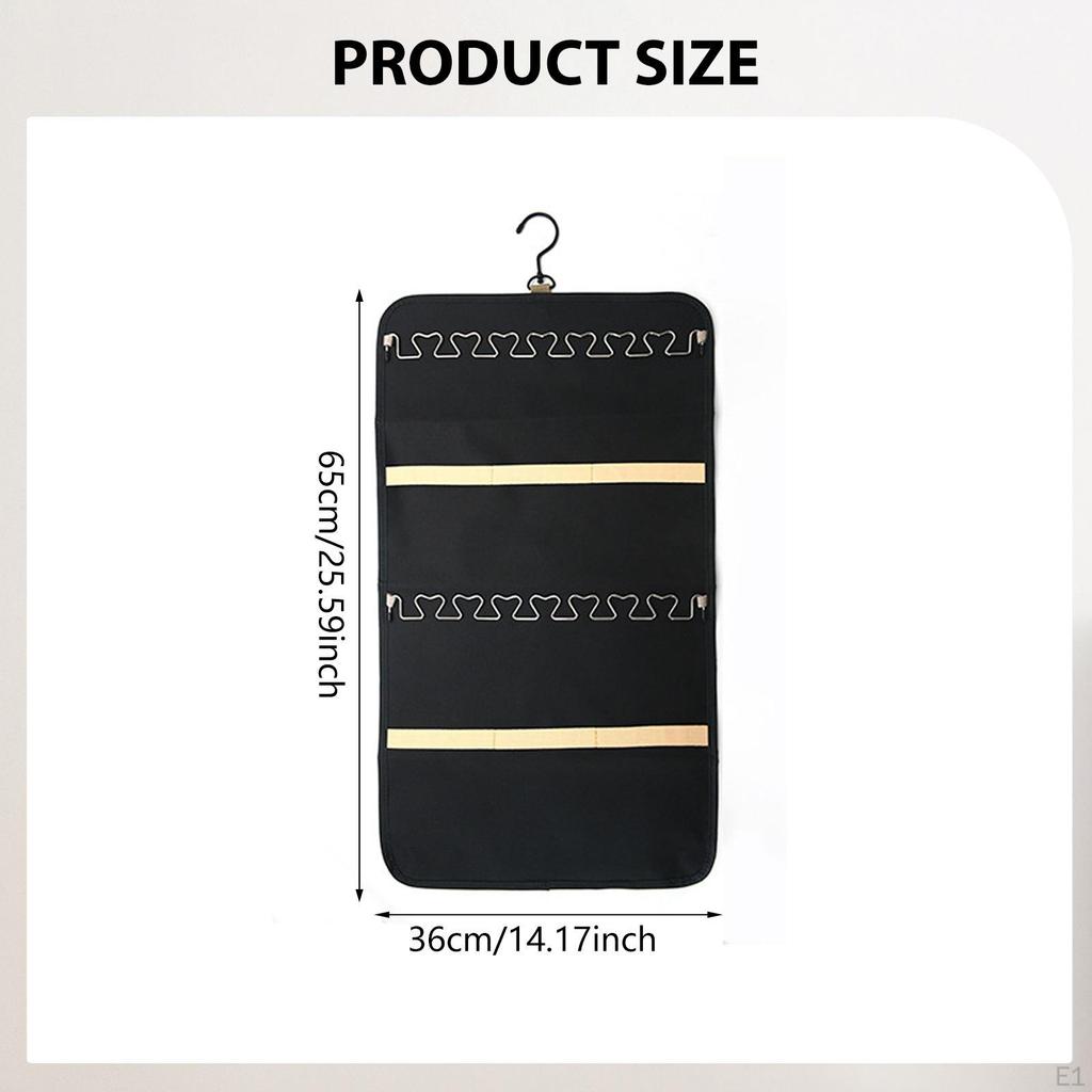 Double Sided Hanging Jewelry Organizer Roll for Earrings Rings Wall Door