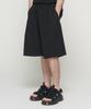 CARGOBROS Linen-Like Pintuck Wide Shorts (Black)