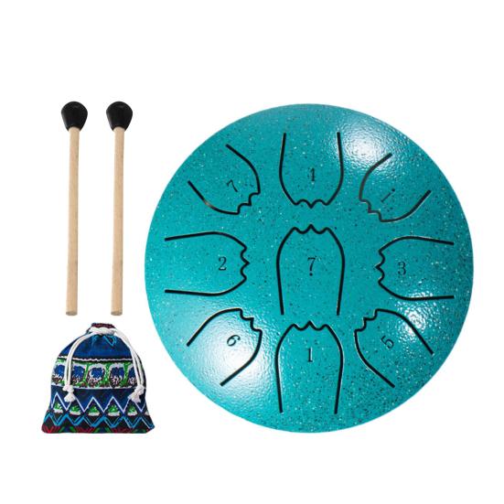 Steel Tongue Drum 4/6 Inch 8/9 Tone Rain Drum for Outside Garden Sound Healing Musical Instruments for Adults Kids Mini Handpan Drums for Meditation