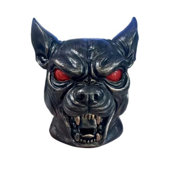 Demon Dog Car Hood Ornament Resin Sculpture with Red Eyes And Fangs Weather-Resistant Automotive Decor for Sedans Trucks Jeeps