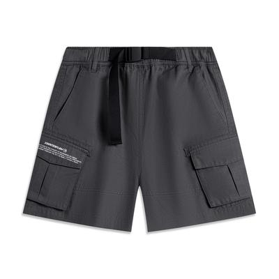 Li Ning CF Suo Solid Color Mid Waist Elastic Woven Casual Shorts Women Shorts AKSU714-2