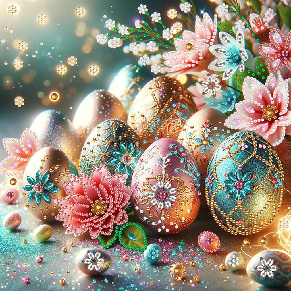 Kit Pittura Diamante 5D Fai da Te con Trapano Parziale a Forma Speciale di Pasqua per Adulti Principianti Decorazioni per la Casa Kit Diamond Art 30x30cm