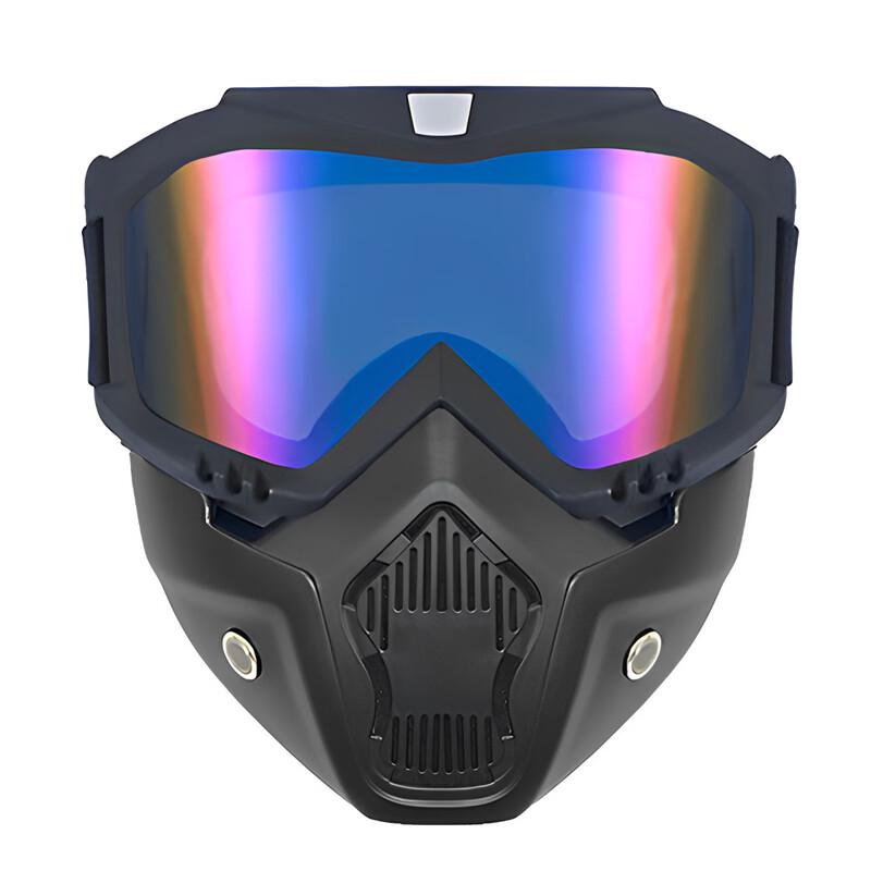 Motorcycle Riding Goggles with Detachable Face Mask US 5