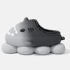 Fashion Smile Plush Lining Bag Heel Cotton Slippers EVA Linght Warm Indoor Cotton Slippers Gradient Shark Furry Slippers For Mens Womens