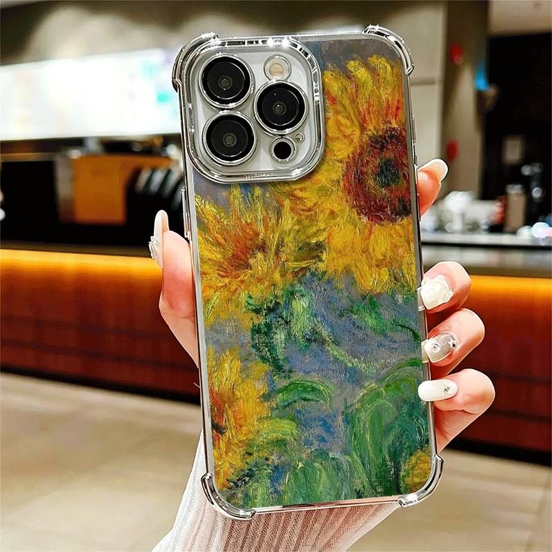 

Эстетика масляной живописи Ван Гога Покрытие Чехол для телефона Для Iphone 16 17 Pro Max Air 16E 14 15 Plus 12 13 Mini Противоударный Airbag Чехол iPhone 15 Pro Max