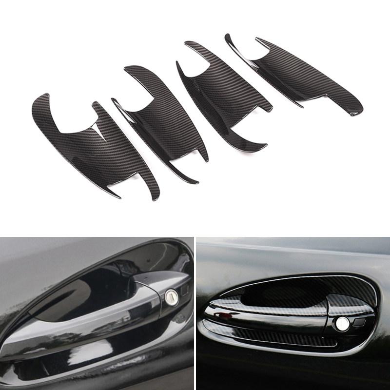 Carbon Texture Car Exterior Door Handle / Bowl Cover Trim For Mercedes Benz C E GLK ML CLA Class W166 W117 X204 W204 W212