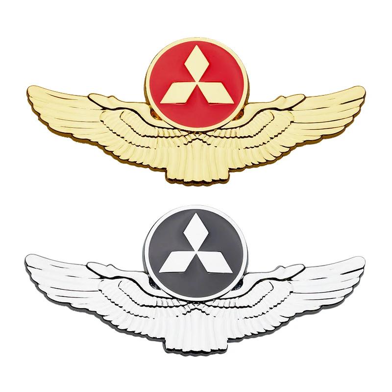 For Mitsubishi Lancer 9 10 ASX L200 Colt Pajero Outlander Eclipse Car Side Sticker Trunk Badge Wings Shape Decal Auto Decoration EX8