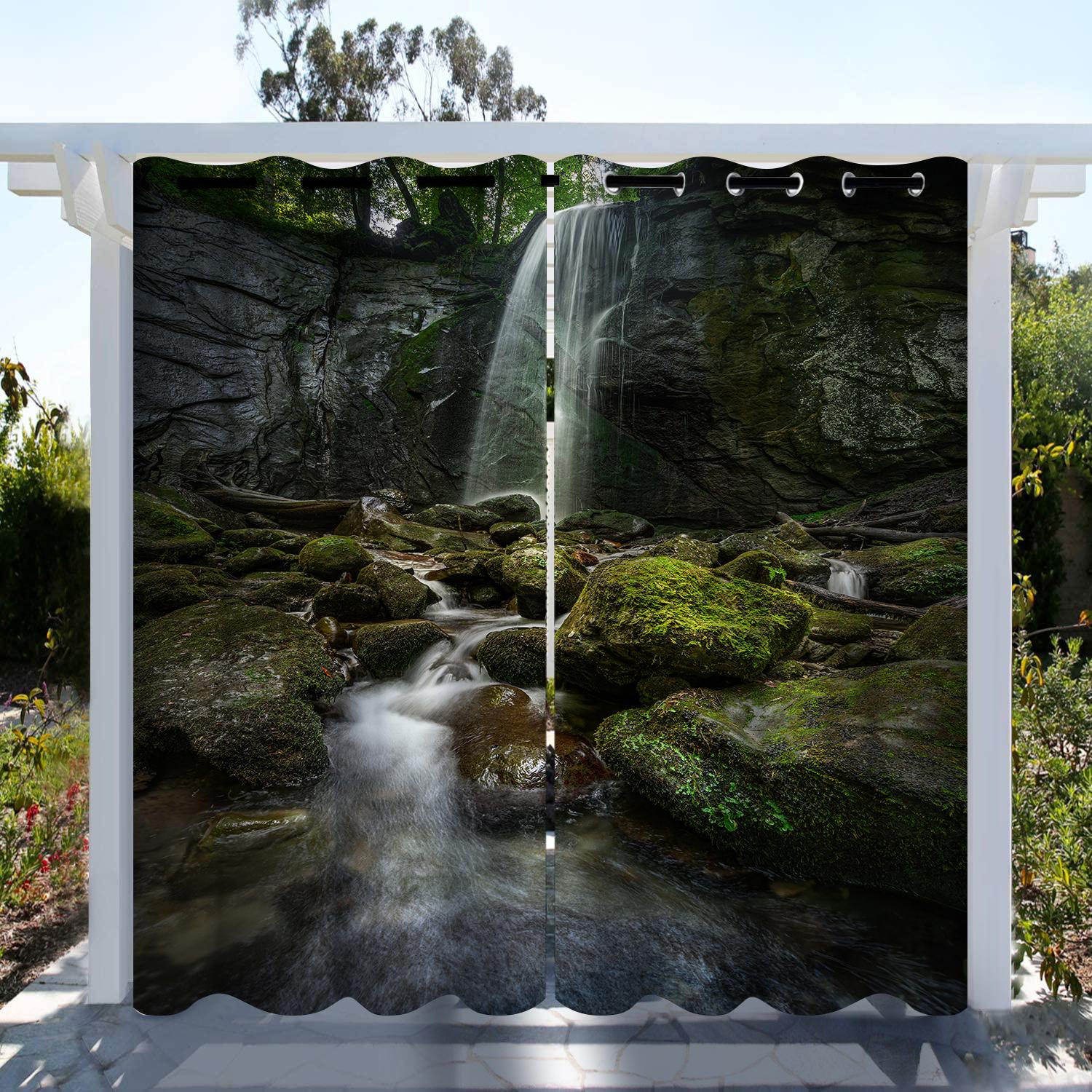 

Природные озера и горы, 3D цифровая печать, солнцезащитная занавеска для гостиной, спальни, украшение для дома, 2 панели 100W130H(CM)40x51in&Grommet Top