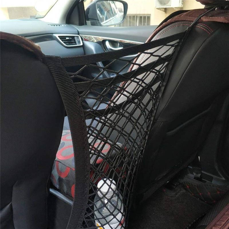 Bilinnvendig bagasjeromsseterygg Elastisk netting Bilstyling Oppbevaringspose Lommebur Borrelås Lommeholder Biltilbehør