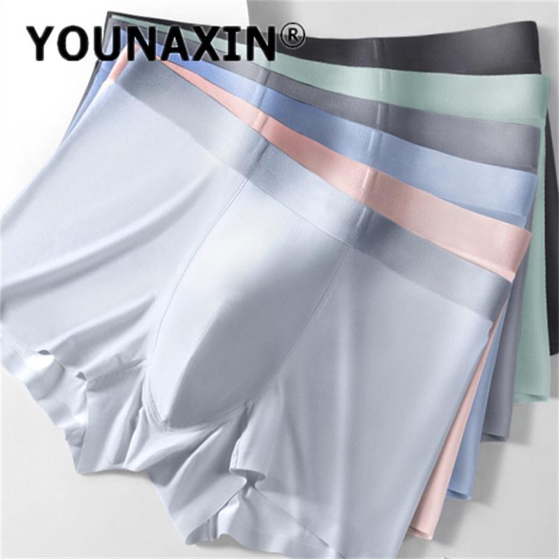 Herren Sexy Unterwäsche Große Größe Eis Seide Atmungsaktiv Boy Boxer Briefs Shorts Homme Groß Unterhosen L XL 2XL 3XL 4XL 5XL