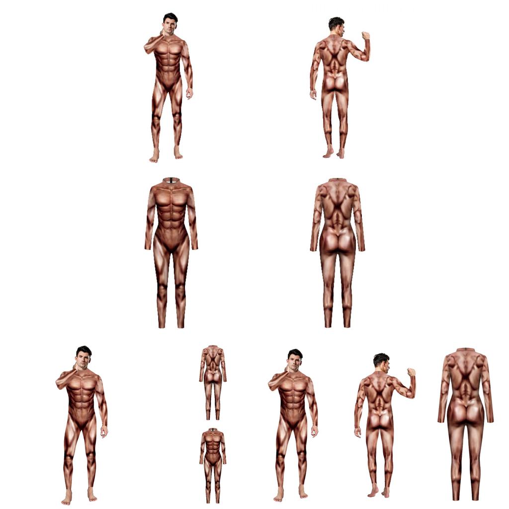 Euro Fantasy Male Stage Costume With Realistic Muscle Pattern For Theater Acts