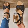 Fashion Classic Women Shoes Summer Women's Sandals Fashion Hollow Wedges Sandals Retro Solid Sewing Plus Size Rome Shoes