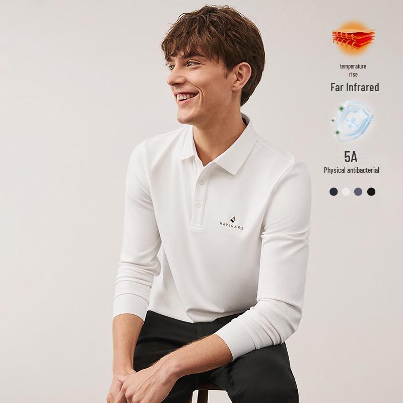 Men's Antibacterial Warm Long-Sleeve Polo Shirt