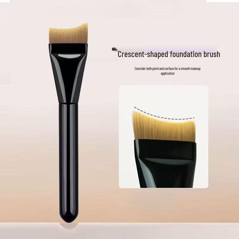 Ultra-Thin Fishtail Crescent Foundation Brush Set - Flat Head, Non-Powder Absorbing Beauty Tool