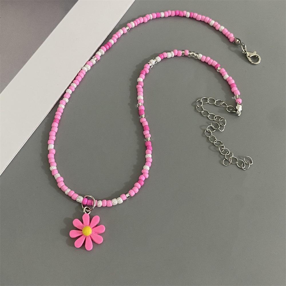 1 PC Colorful Rice Beads Handmade Choker Necklace For Girl Women Spring Summer Holiday Necklace Gift Neck Jewwelry
