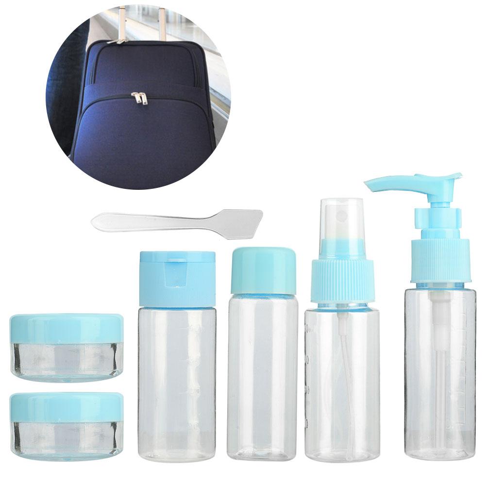 7pcsCelsiusSet Portable Reusable Empty Makeup Spray Bottle Lotion Cream Container Kit (Pink)