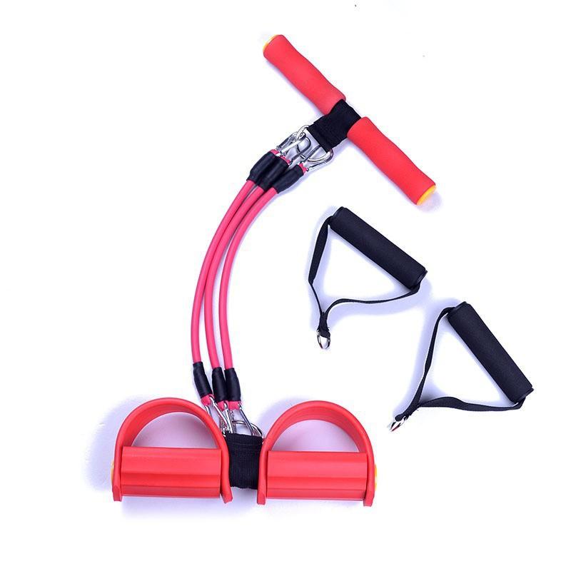 Gym Fitness Training Equipment Sit up Abdominal Exercise Three Tube Pull Rope Pedal Tensioner