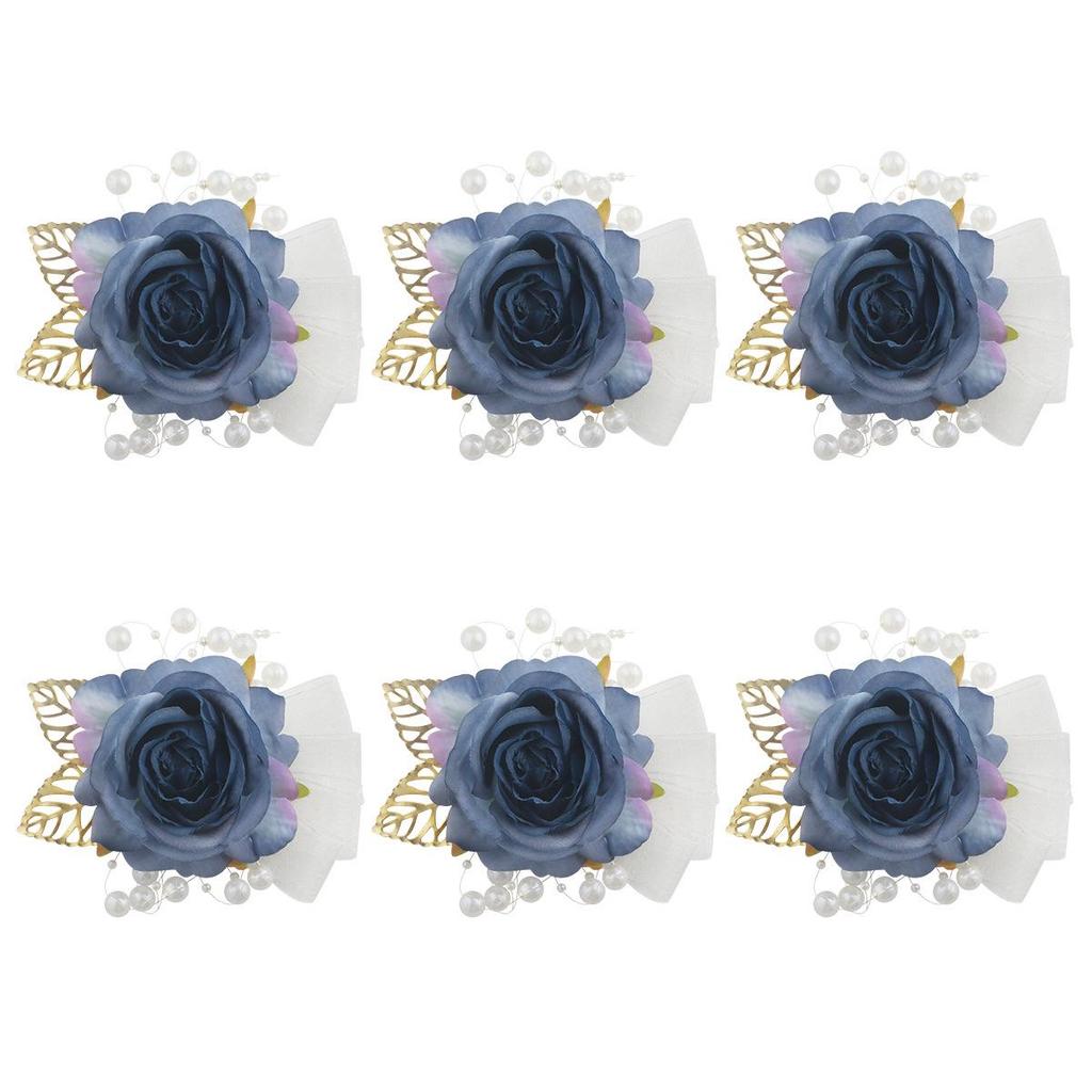 Milk-Colored Silk Rose Wrist Corsage for Brides, Bridesmaids & Sisters (SW6528C)