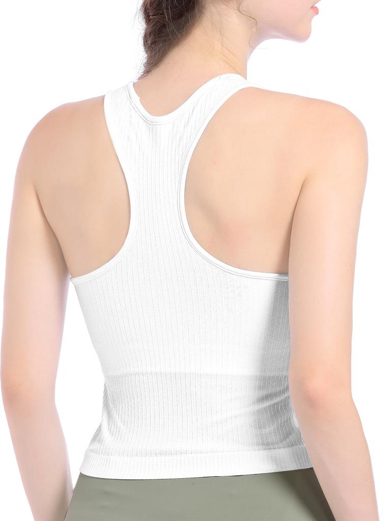 Women's Summer Outer Wear with Bra Pad Camisole Running Fitness Underwear Slim Yoga Sports Tank Top