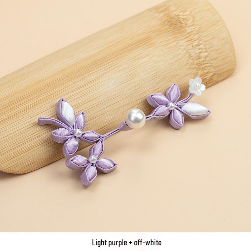 Cherry Blossom Pearl Buckle - Handmade Qipao Style Buttons for Hanfu & Tang Suit