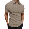 Men's Summer Sports Fitness T-shirt Fashion Casual Solid Color Half Zip Men's T-shirt
