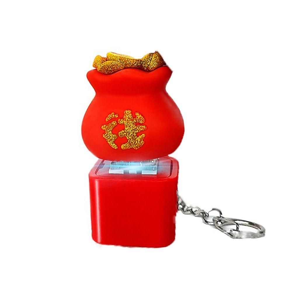 Rechargeable Mechanical Keyboard Keychain Fingertip Button Key Ring  Office Leisure Entertainment