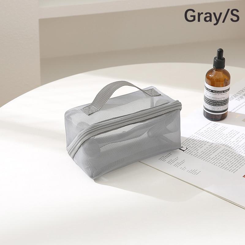 Transparente Kosmetiktasche aus Netzstoff, klein und groß, schwarz, Make-up-Tasche, tragbarer Reise-Kulturbeutel, Aufbewahrungstasche für Lippenstifte