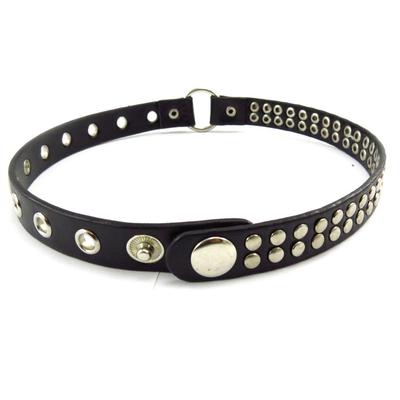 [J7244] - Silver Black 'Peaceful' Leather Necklace