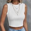 Casual Tank Top Halter Crop Tops Women Summer Camis Solid Color Camisole Fashion Tube Female Sleeveless Cropped Vest