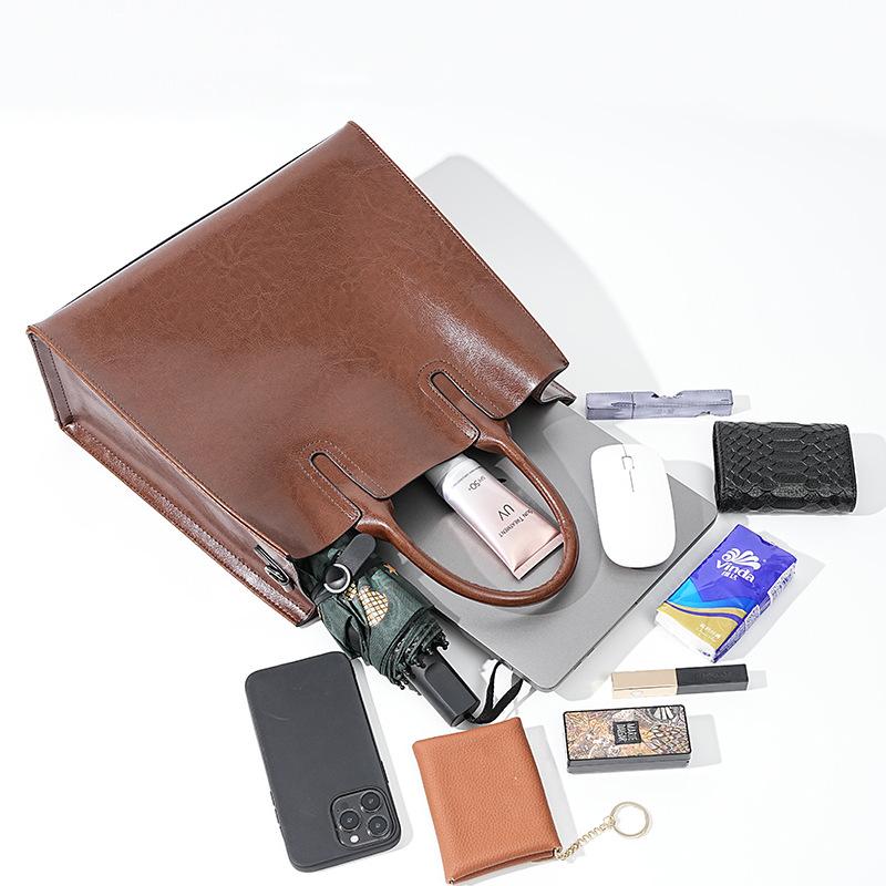 Women's Shoulder Bag Large Capacity Leather Shopper Handbag