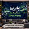 Wall Hanging Tapestry Custom NameSeattle Seahawks Pattern Personalized Printed Fabric Wall Decor