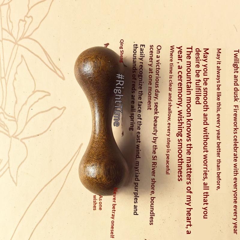 

Wooden Finger Bone Toys Rotating Polishing Hand Spinner Dumbbell Golden Sandalwood Decompression Toy Gifts onesize