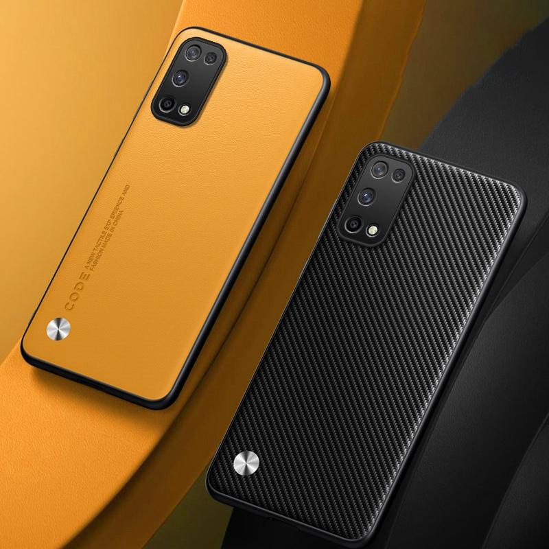 Luxury PU Leather Case For Realme 7 5G Back Cover Matte Silicone Shockproof Full Protection Phone Case For Realme Q2 V5 Coque