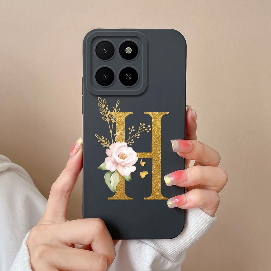 Pro Honor X5B Plus X5 Pouzdro Jednoduché Jméno Písmeno Měkký Hladký Tekutý Silikon Nárazuvzdorný Zadní Kryt Telefonu Pro Honor X 5 X5bPlus Capa