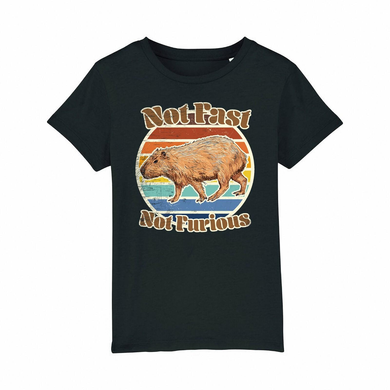 Capybara Not Fast Not Furious T-Shirt Mens Womens Tees Top Boys Girls Funny Cotton Gift S