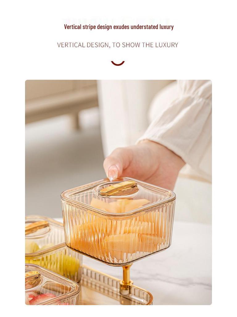 Elegant Transparent Fruit and Snack Display Plate for Living Room