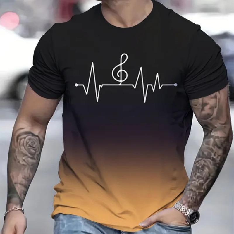 

T-shirt Fashion Simple Fashion Pattern 3D Printed Round Neck Casual T-shirt S